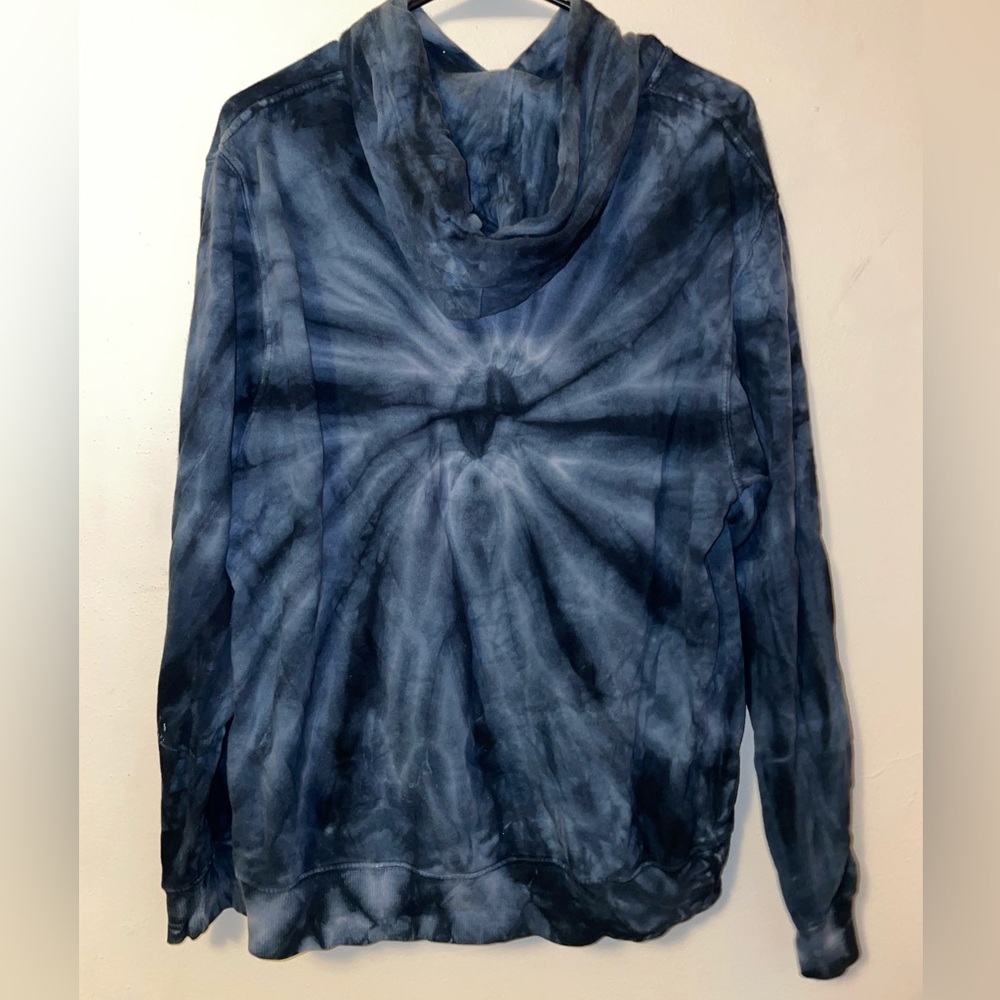 Blue and White Tie Dye Hoodie | Trasher - Picture 3 of 3